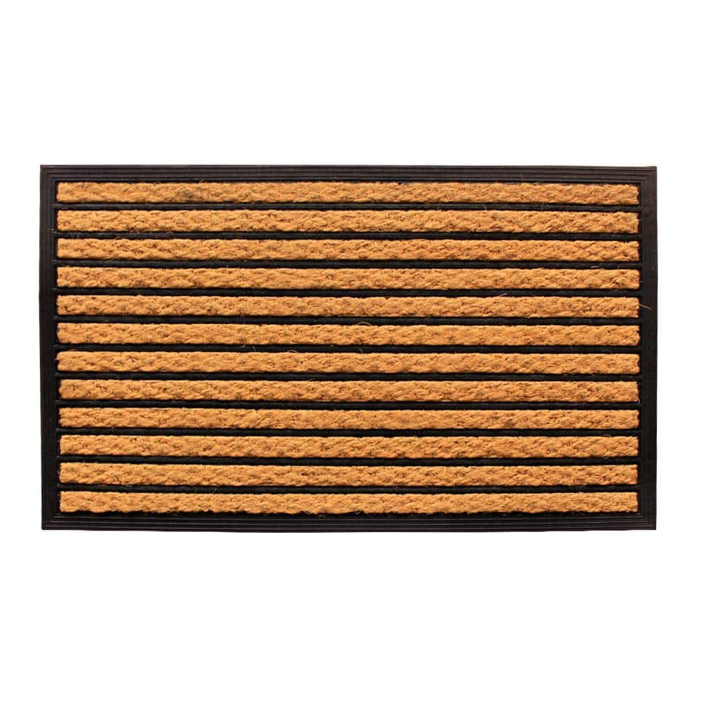 LIVEVIE - Masterstroke Front Door Mat, Stylish Low-Profile Doormat for Indoor/Outdoor Entrance, Welcome Mat, 23 x 16 Inches - Brown