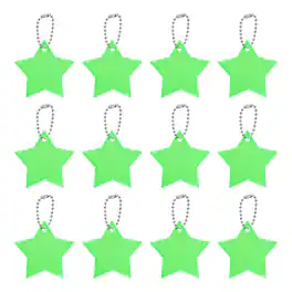 Unique Bargains - Safety Reflector, Reflective Tags Pendant Star Shaped Safety Keychain with Chain - Fits Keychain/Purses/Cycling/Running - Grass Green, Purple, Pink, Dark Blue