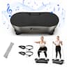 MERACH - Vibration Plate for Lymphatic Drainage Weight Loss Muscle Activation LED Touch Screen Bluetooth Plate Vibration - Silver Black