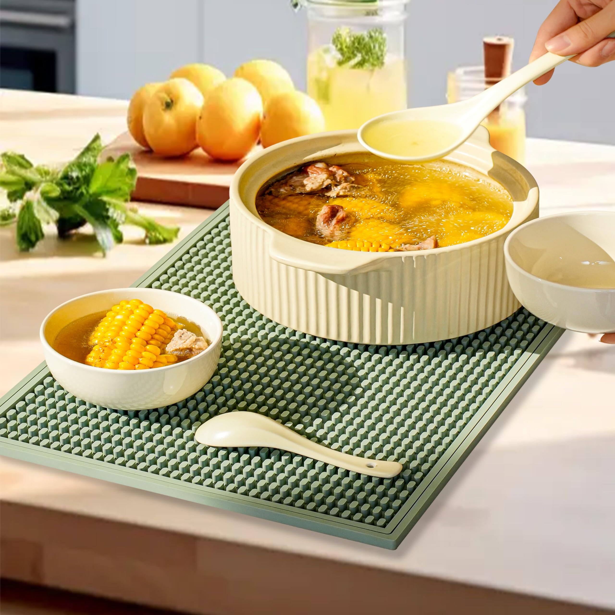 Alt View 3. Comfort Essence - Bar Mat Home Tool Drying Mats Accessories For The Set () Bars Outdoor Camping NON-SLIP DESIGN: texture - 18''X12''-Green.