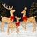 Front. Best Choice Products - Best Choice Products 3-Piece 2D Deer Family Set, Lighted Christmas Outdoor Decoration w/ 175 Lights, Stakes - Gold - Gold.