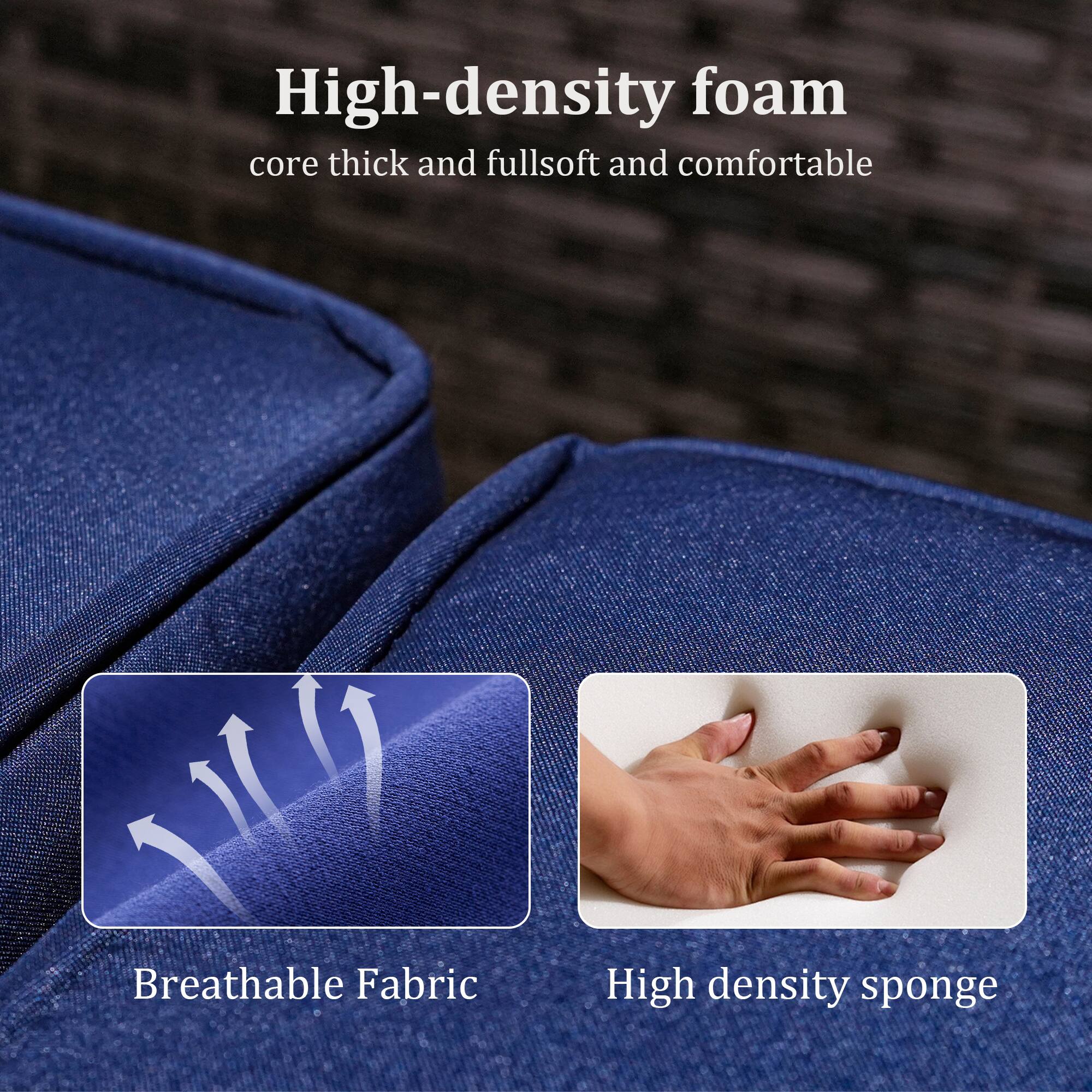 High-density foam  
core thick and fullsoft and comfortable  

Breathable Fabric  

High density sponge