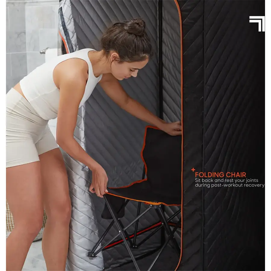 Folding Chair: Sit back and rest your joints during post-workout recovery.