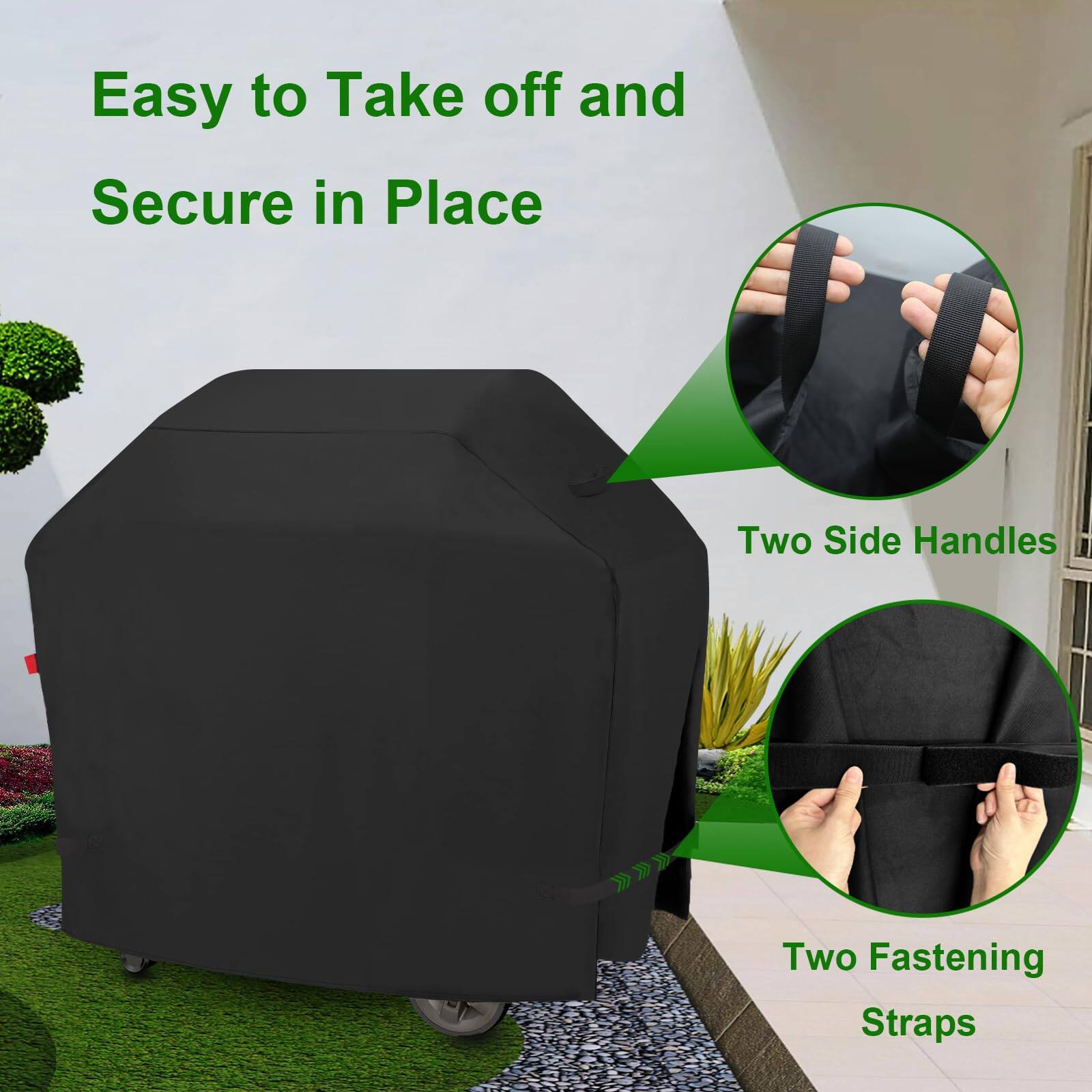 Easy to Take off and Secure in Place

Two Side Handles

Two Fastening Straps