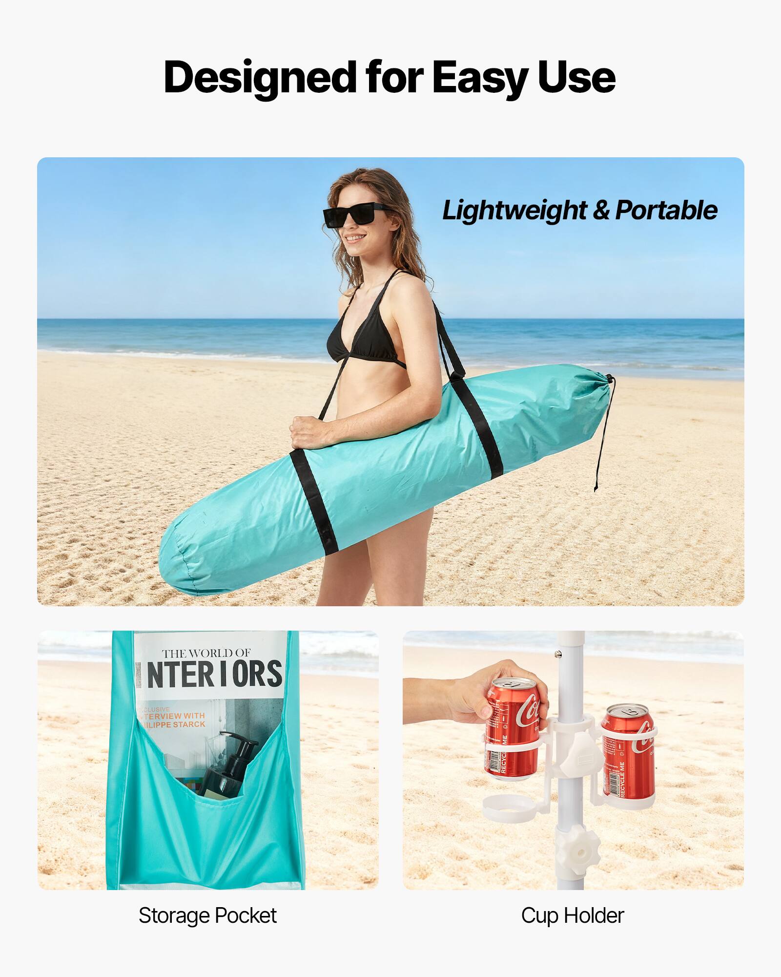 Designed for Easy Use  
Lightweight & Portable  

THE WORLD OF INTERIORS  
EXCLUSIVE INTERVIEW WITH PHILIPPE STARCK  

Storage Pocket  
Cup Holder