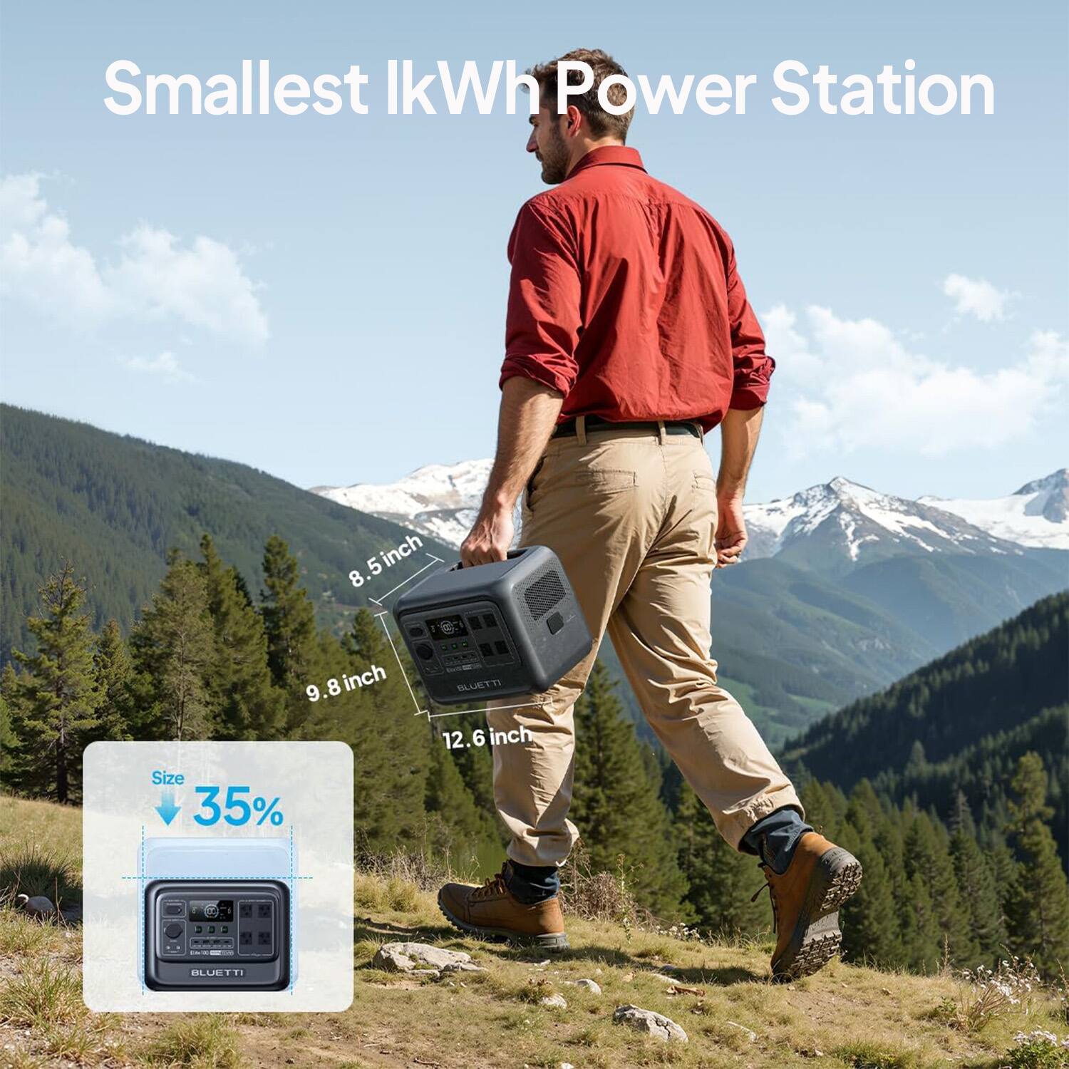 Smallest 1kWh Power Station

Size
35% smaller

8.5 inch
9.8 inch
12.6 inch