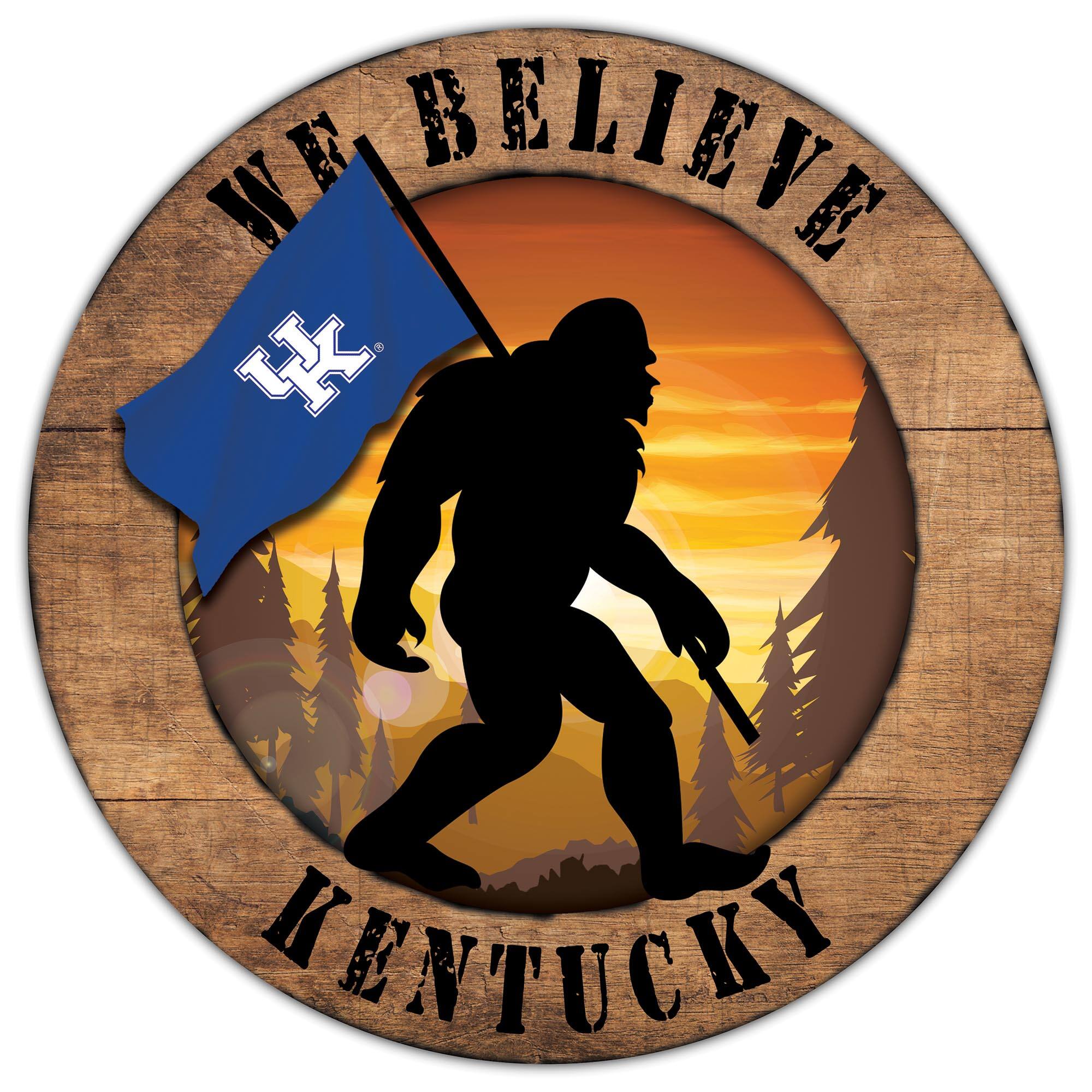 Fan Creations - Kentucky Wildcats 12'' We Believe Bigfoot Circle Sign - Multicolor