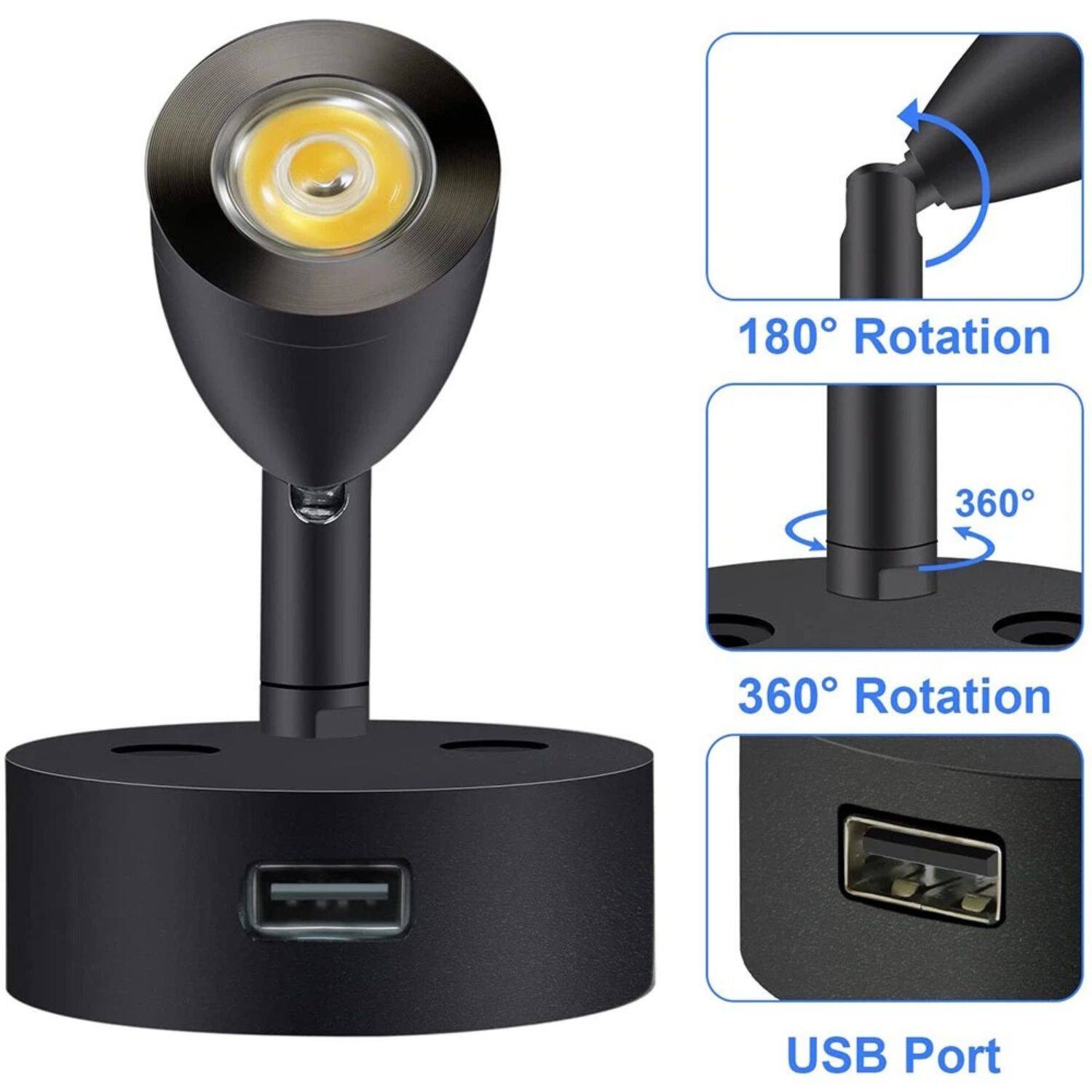 180° Rotation, 360° Rotation, USB Port