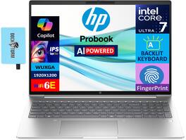 HP - Probook 460 Laptop 16.0 WUXGA (Intel Ultra 7 155U, 64GB DDR5, 2TB PCIe SSD, Win 11 Pro) w/USB Hub - Pike Silver