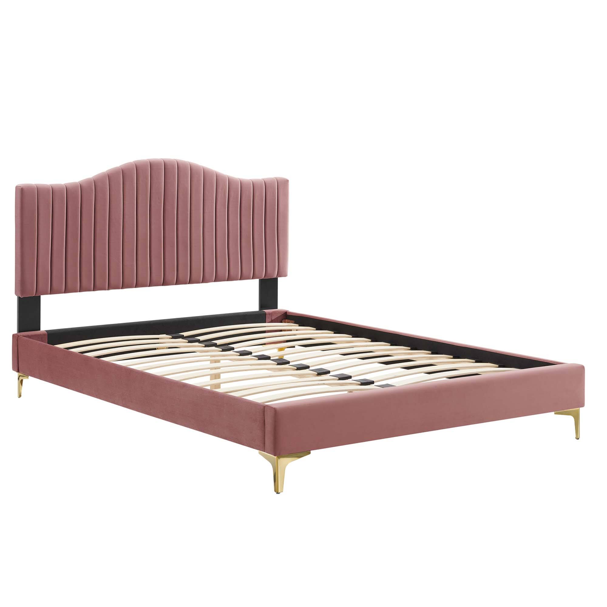Alt View 1. Modway - Willow Wood Full Platform Bed With Splayed Legs - Brown.