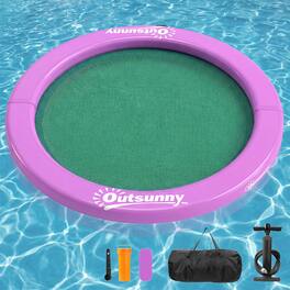 Outsunny - Inflatable Water Hammock Floating Ring, Inflatable Floating Dock Platform for for Lakes, Pools