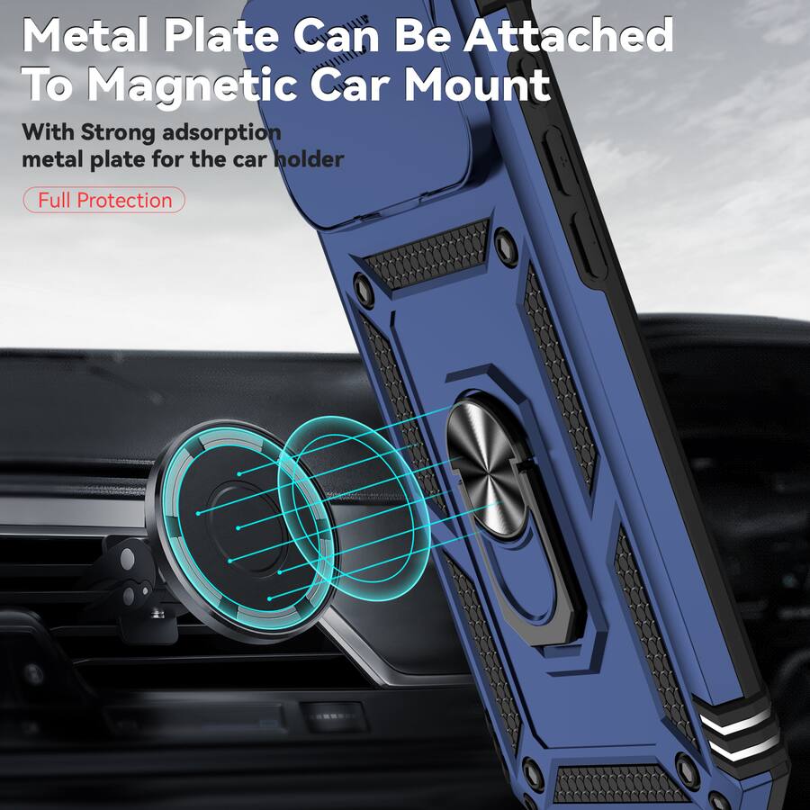 Camera Rotate Button Dteck Rotatable Ring Kickstand Case for Apple iPhone 17 Pro, Heavy Duty ...