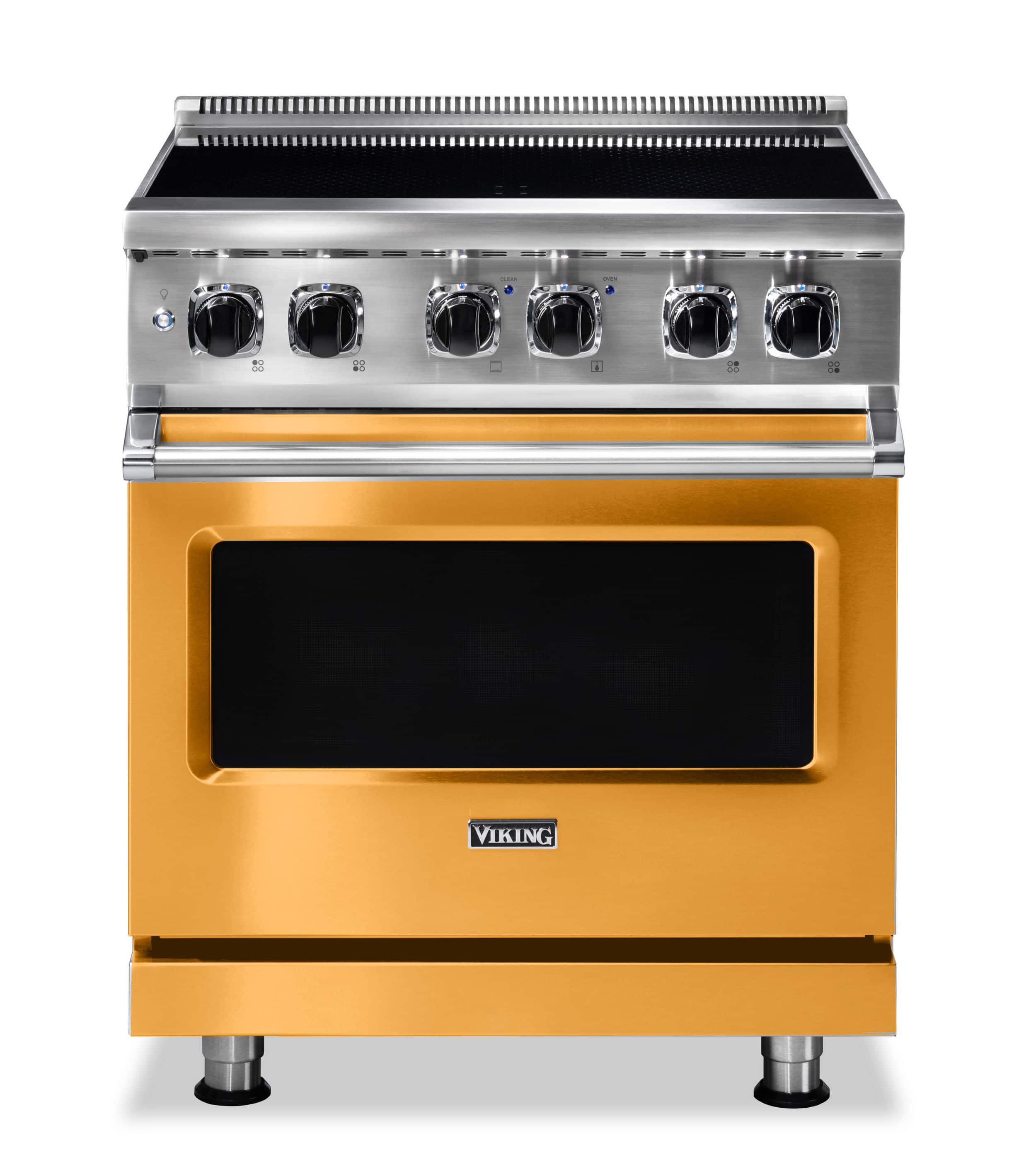 Front. Viking - 5 Series 4.7 Cu. Ft. Freestanding Electric Induction Range - Daffodil.
