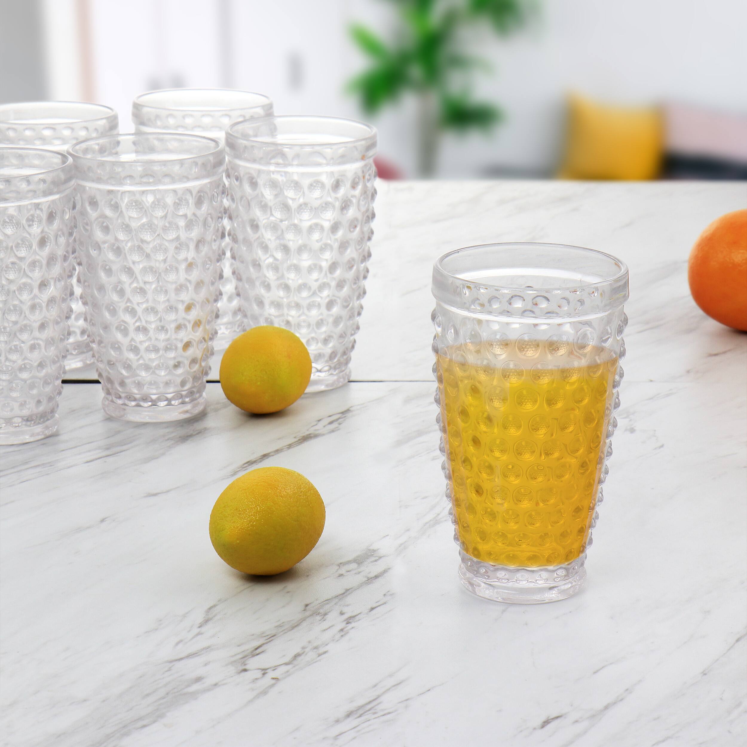 Alt View 5. Martha Stewart - Martha Stewart 6 Piece Hobnail Handmade Glass Tumbler Set in Clear - Clear.