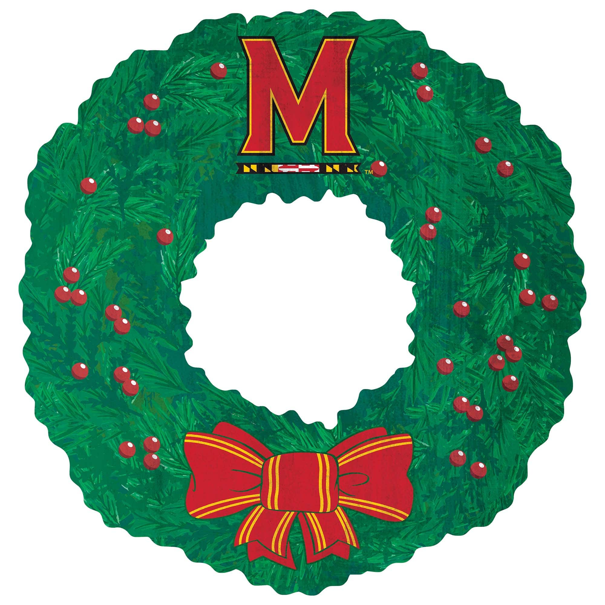 Front. Fan Creations - Maryland Terrapins 16'' Team Wreath Sign - Green.