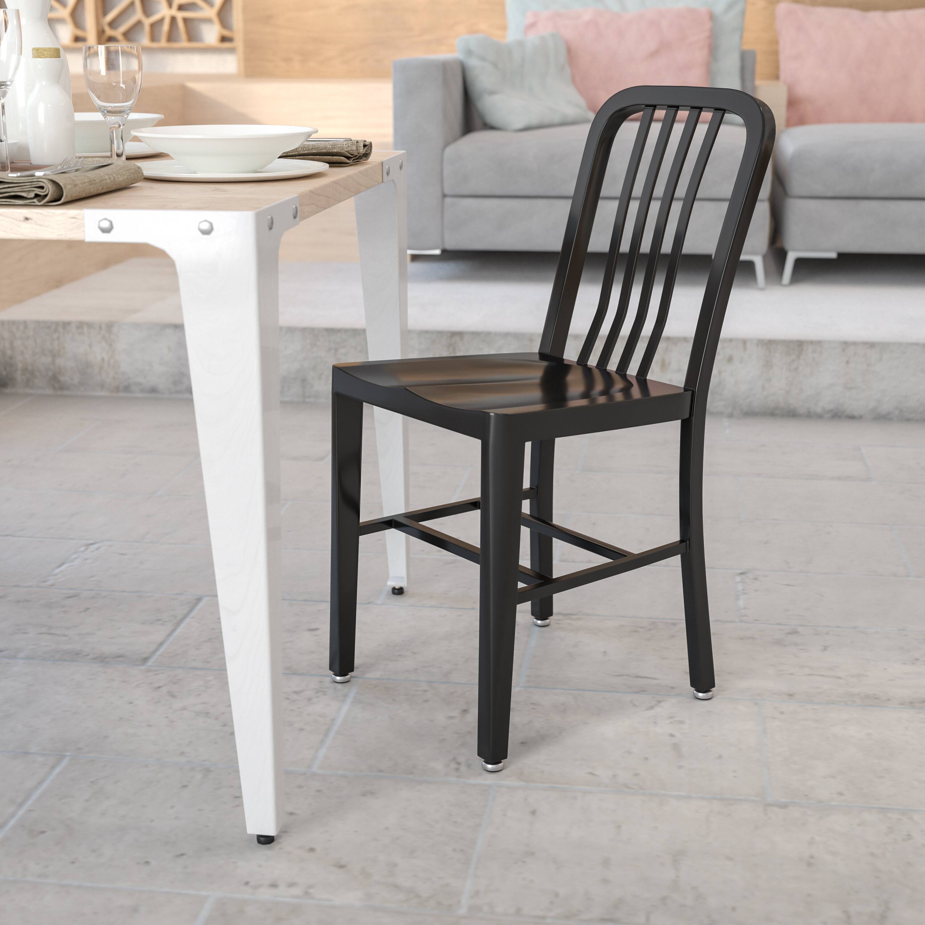 Alt View 12. Alamont Home - Gael Black Metal Indoor-Outdoor Chair - Kitchen Chair - Restaurant Seating - Black.
