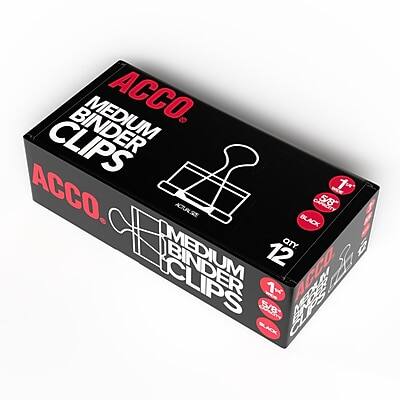 ACCO  
MEDIUM BINDER CLIPS  
12  
1+  
5/8"  
BLACK  

ACCO  
MEDIUM BINDER CLIPS  
12  
1+  
5/8"  
BLACK