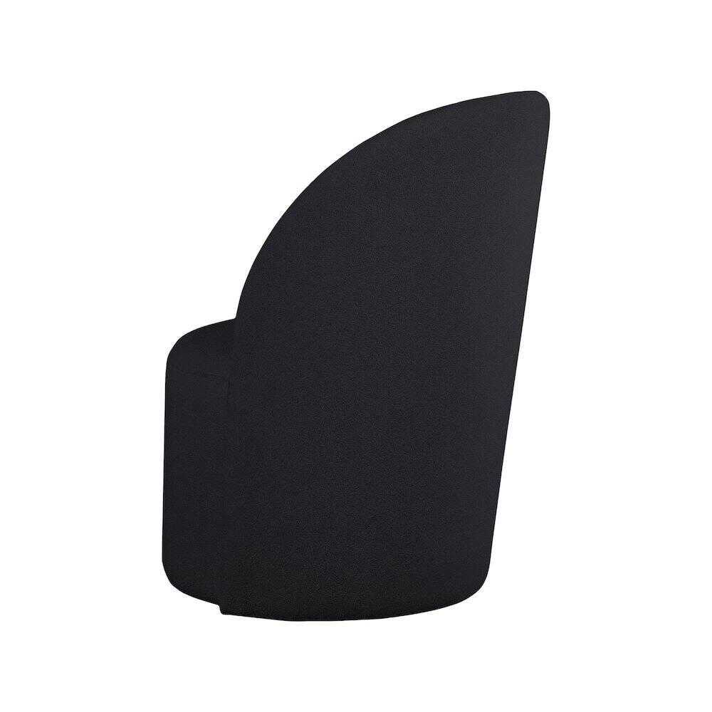 Alt View 4. Meridian Furniture - Hautely Black Boucle Fabric Accent Chair - Black.