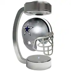 Front. Pegasus - Dallas Cowboys Chrome Base Mini Hover Helmet - Silver.