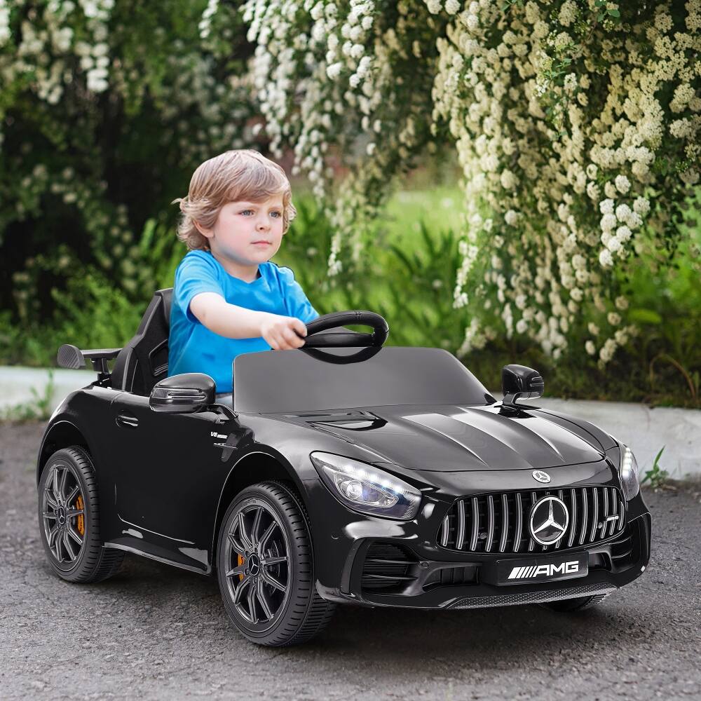 Alt View 4. Ropilly - Ropilly 12V Mercedes-Benz AMG GTR Ride On Car Black Kids Electric Car with Remote Control.