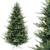 Front. Costway - Costway 8 FT Artificial Xmas Tree with 1480 PVC PE Branch Tips 450 Warm White LED Lights - Green Full Look.