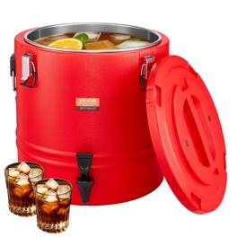 VEVOR - Insulated Beverage Dispenser, 8 Gal/30.3L Thermal Hot and Cold Drink Server Dispenser with Spigot, Food-Grade Cooler Jug - Red