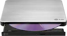 Front. LG - 8x External USB 2.0 Double-Layer DVD±RW/CD-RW Drive - Silver.