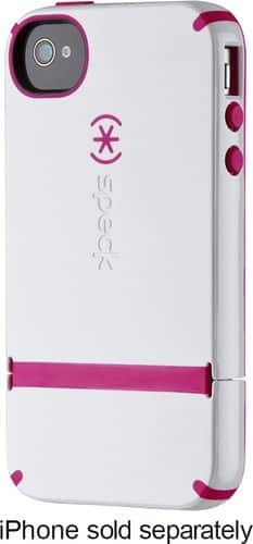 Speck - Candyshell Flip Case for Apple® iPhone® 4 and 4S - White/Pink Raspberry-Front_Standard 