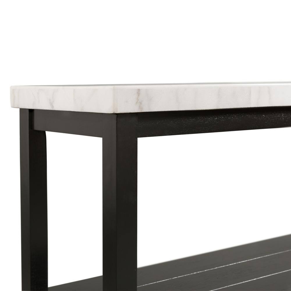 Alt View 1. Picket House Furnishings - Evie White Marble Rectangle Sofa Table - White.