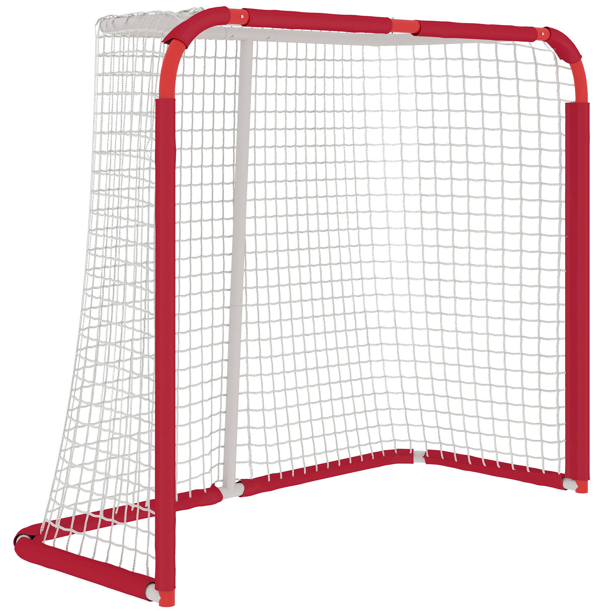 Soozier - Soccer Goal, 6 x 2 ft All Weather Practice Soccer Net with Steel Frame, PE Mesh, Soccer Training Equipment - White