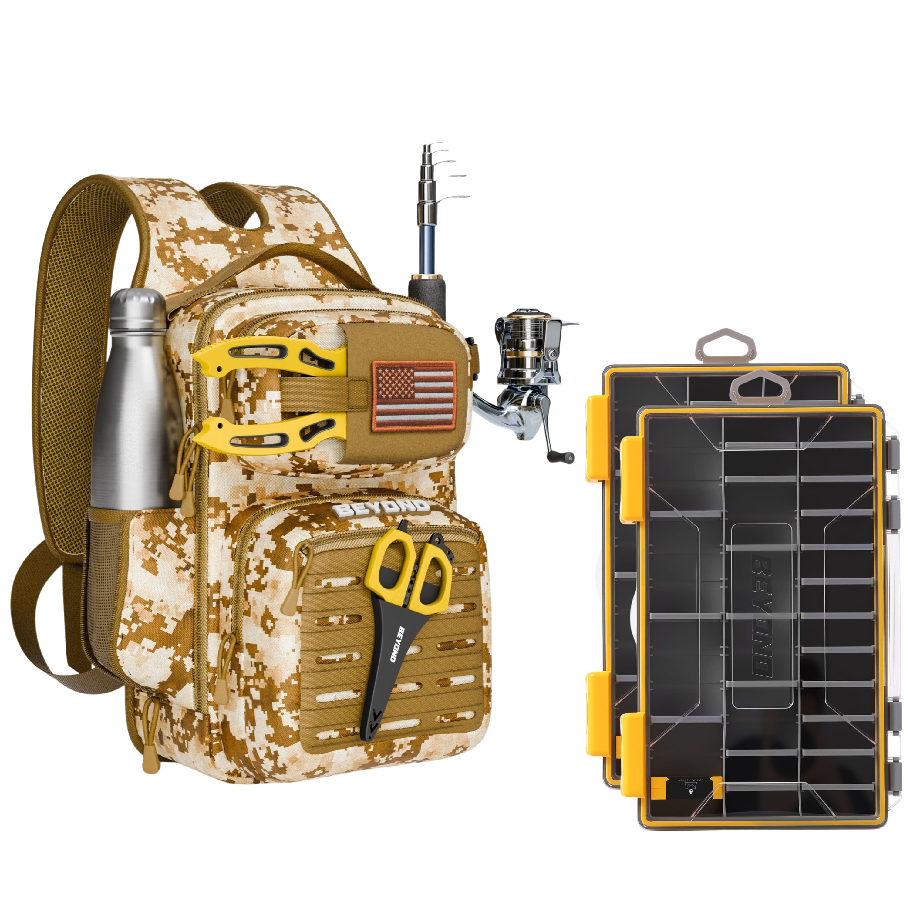 Beyond Braid - Voyager Tackle Bag Bundle with 3600 Tackle Box - Sand