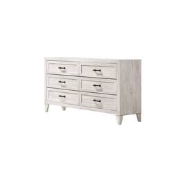 Vaczon - 6-Drawer Dresser for Bedroom, Wooden Storage Chest with Metal Handles, Smooth Glide Drawers for Living Room, Entryway - White Wash