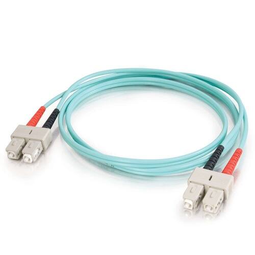 Front. C2G - 757120330608 33060 16.40-feet (5m) Duplex Multimode OM3 Fiber Optic Cable - Aqua - 2x SC Male - 2x SC Male - 50/125 - 10 - Aqua.