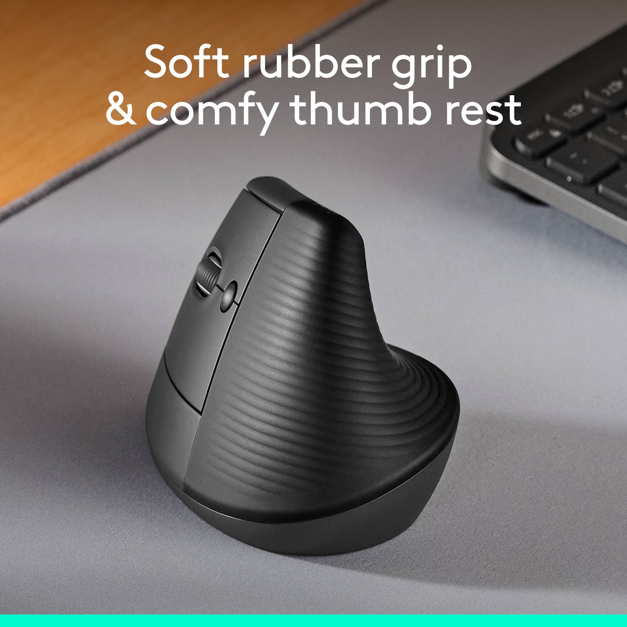 Soft rubber grip & comfy thumb rest