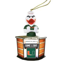 Santa's Workshop - Miami Hurricanes 4" Game of the Day Ornament - Green