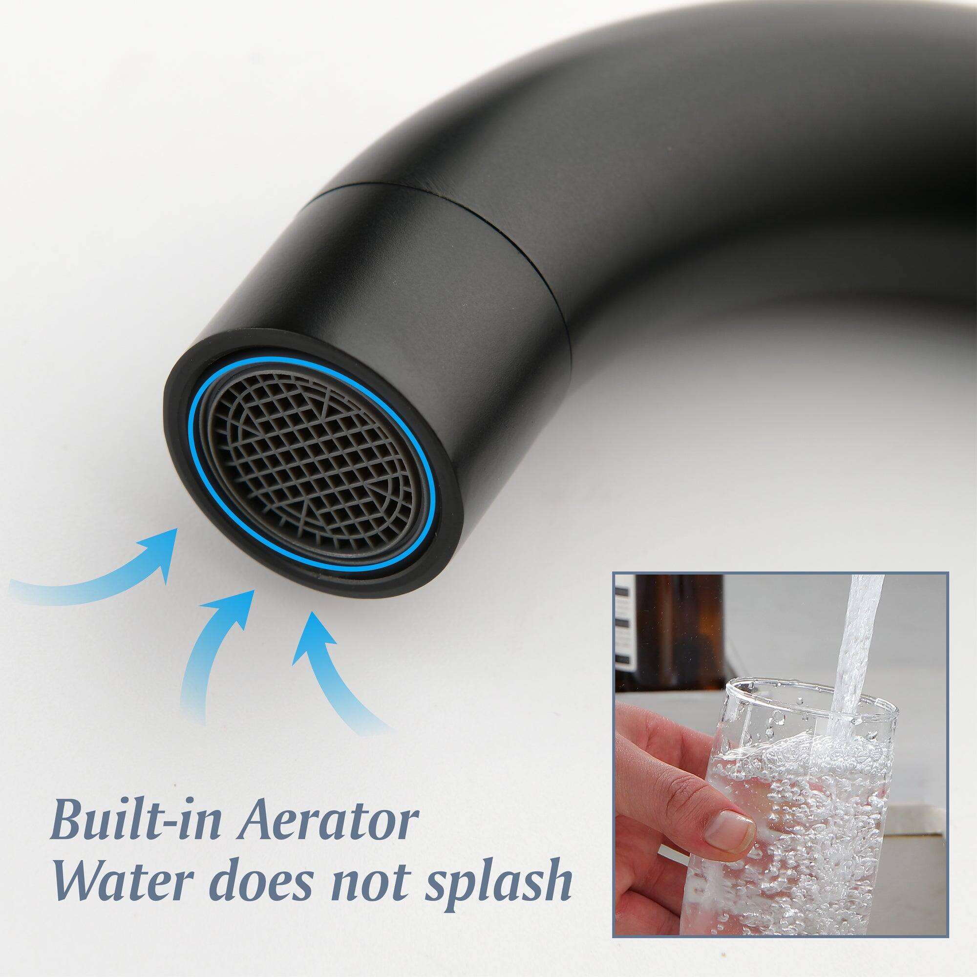 Built-in Aerator  
Water does not splash