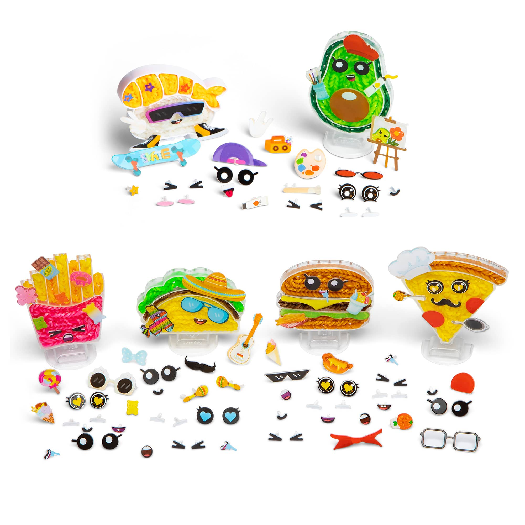 Choon's Design Rainbow Loom: Loomies Food Figurines 2 Pk Bundle- 4 