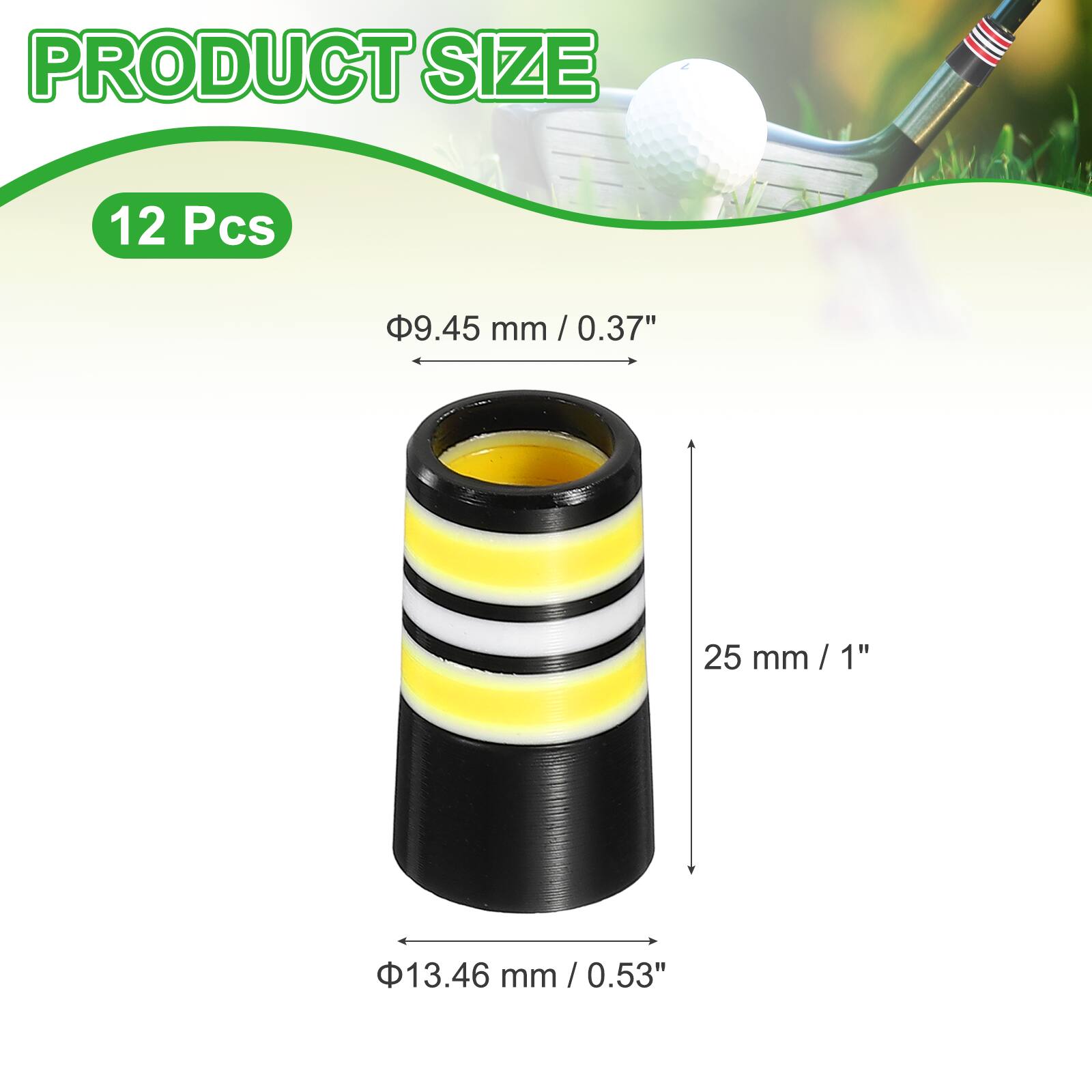 PRODUCT SIZE

12 Pcs

9.45 mm / 0.37" / 25 mm / 1" / 13.46 mm / 0.53"