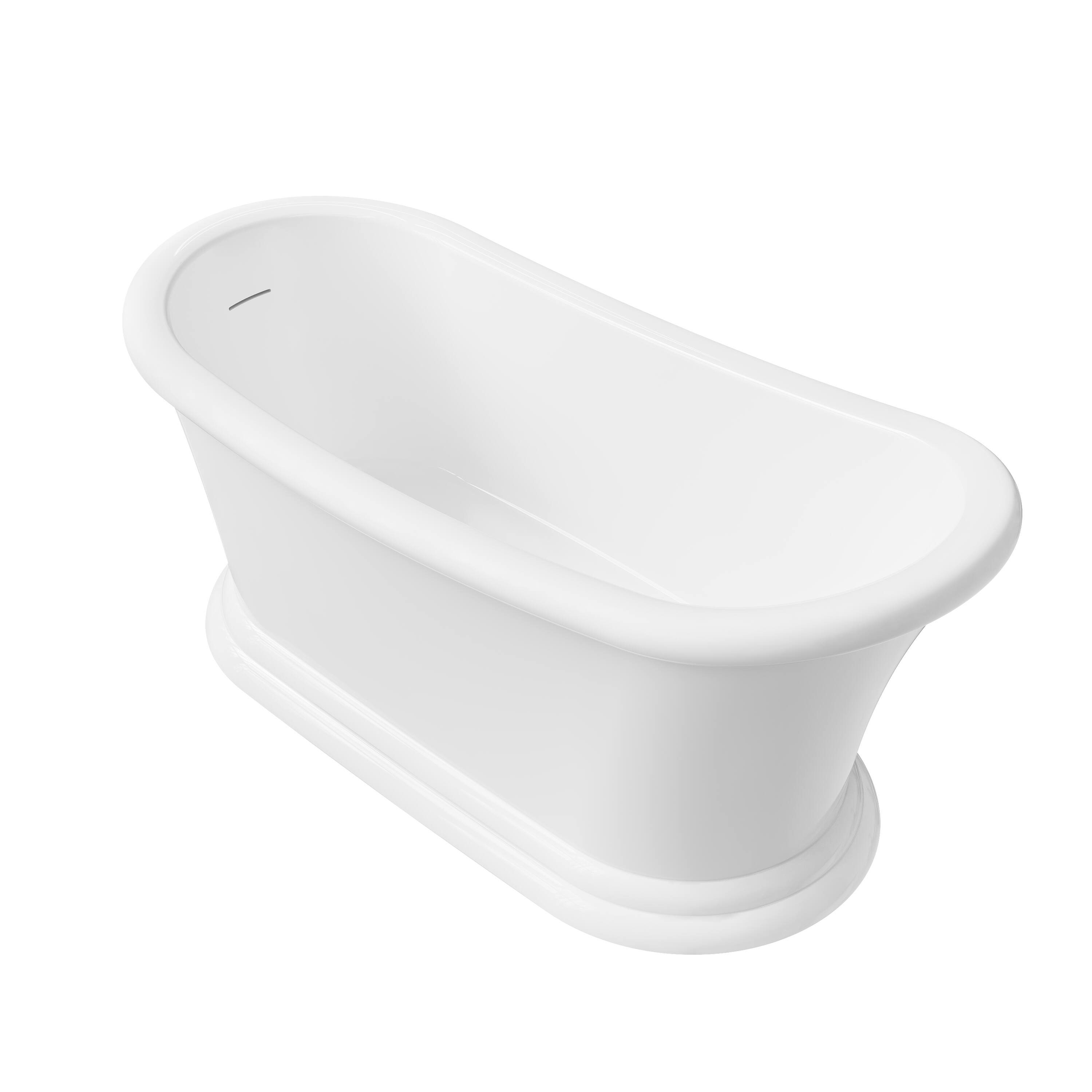 Alt View 9. WELLFOR - York 67 in. x 29 in. Acrylic Oval Freestanding Soaking Bathtub with Drain and Overflow - White.