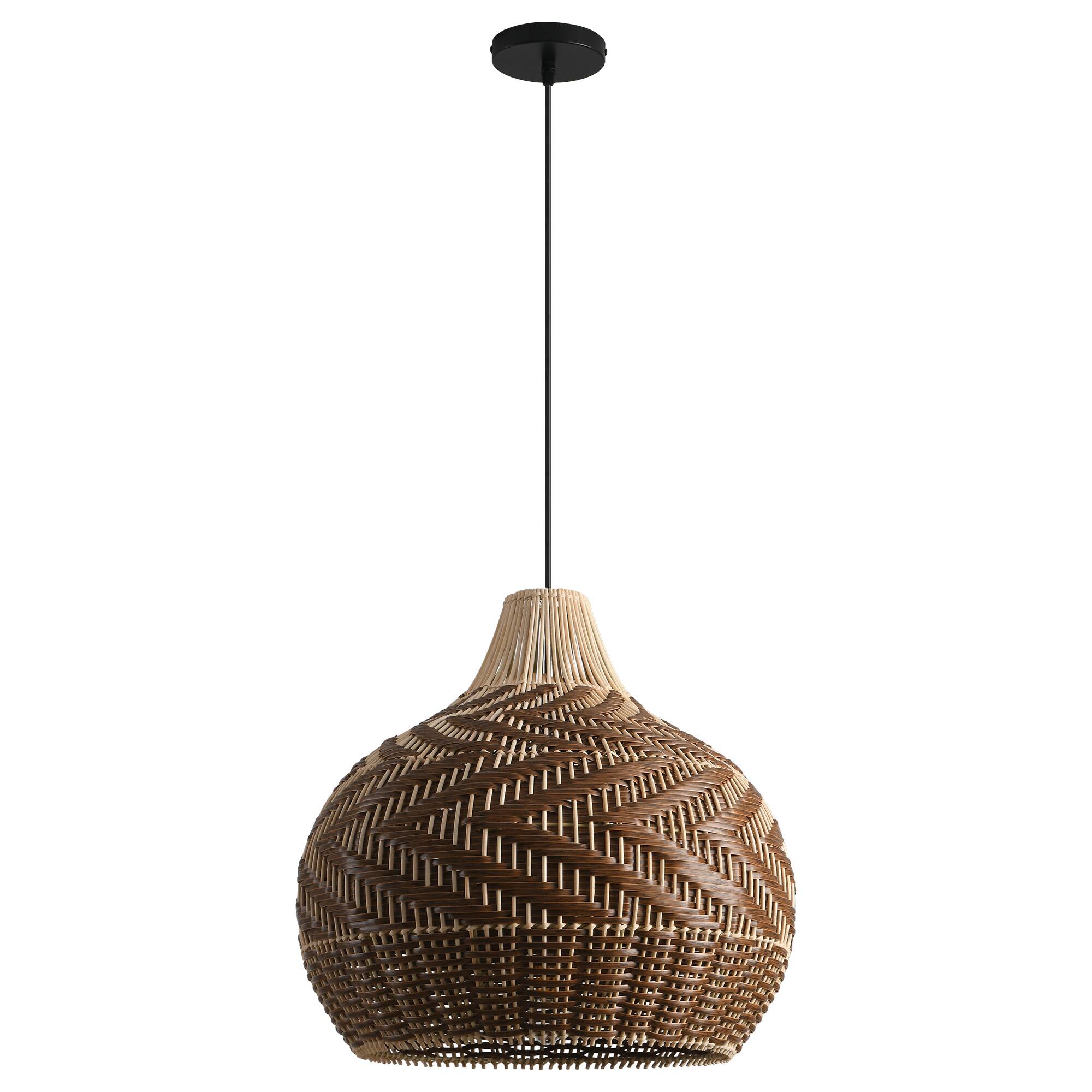 Alt View 4. Parrot Uncle - 1-Light Boho Brown me Hand-Woven Cloche Hanging Basket Pendant Light.