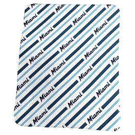 Logo Brands - Miami Marlins 50" x 60" Classic Vertical Stripe Fleece Throw Blanket - Multicolor