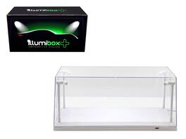 Collectible Display Show Case with LED Lights for 1/18 1/24 Models with Base by Illumibox - White