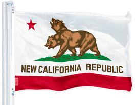 G128 - New California Republic Double-Headed Bear Flag 3x5 ft 150D Polyester - Assorted Colors