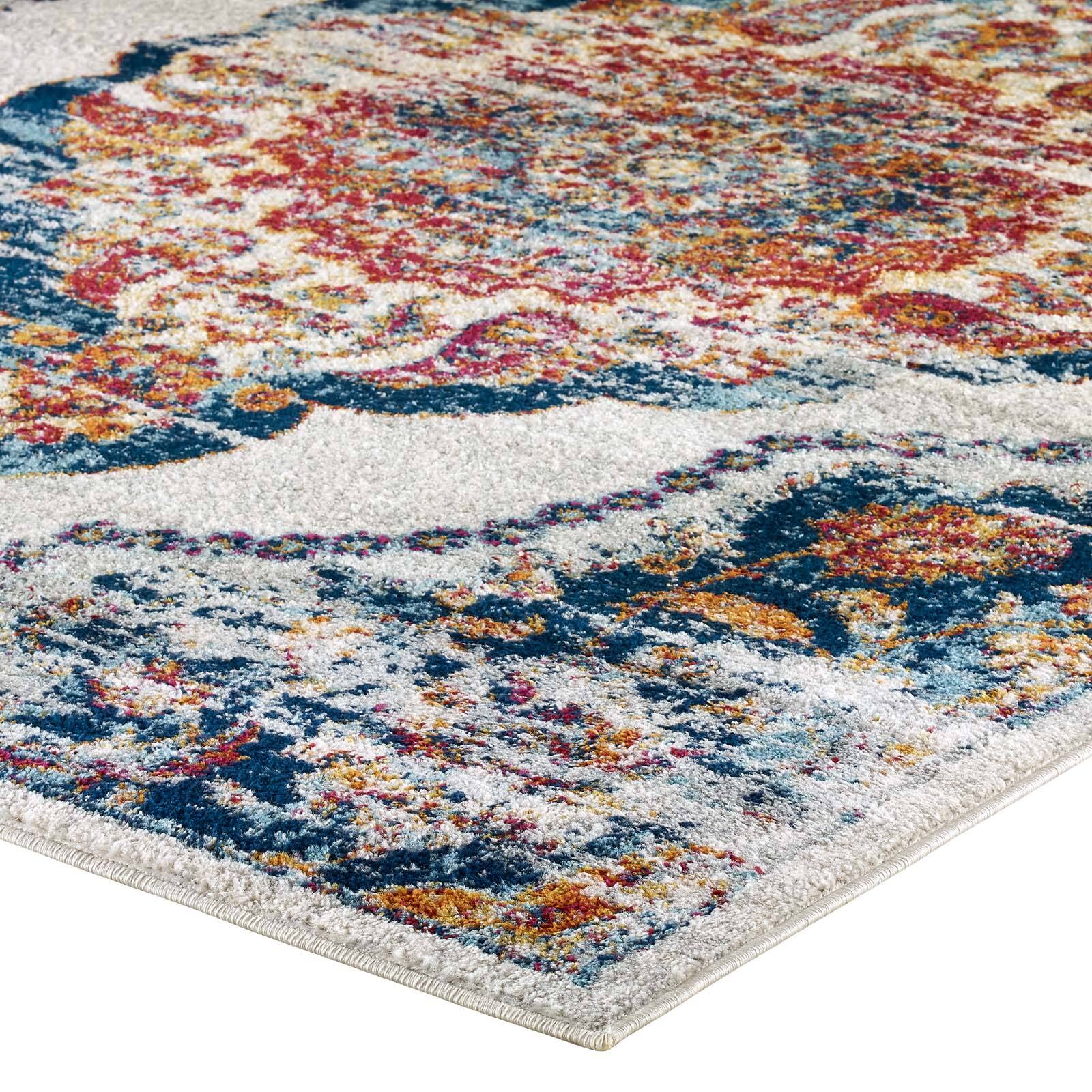 Alt View 2. Modway - Entourage Malia Distressed Vintage Floral Vintage Medallion Area Rug - Multicolored.