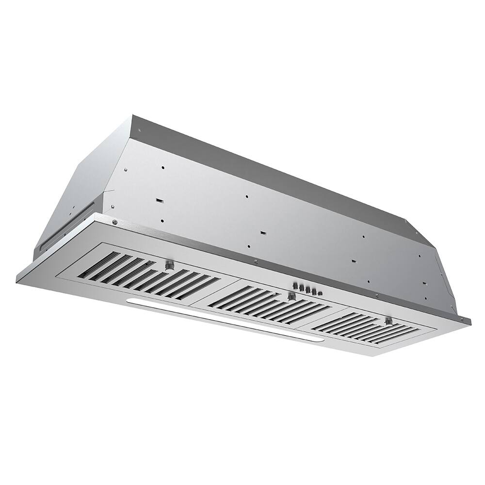 Alt View 2. Streamline - 36 in. Seriate Ducted Insert 350 CFM Range Hood, Baffle Filters, Push Button Control, LED Lights - Brushed Stainless Steel.
