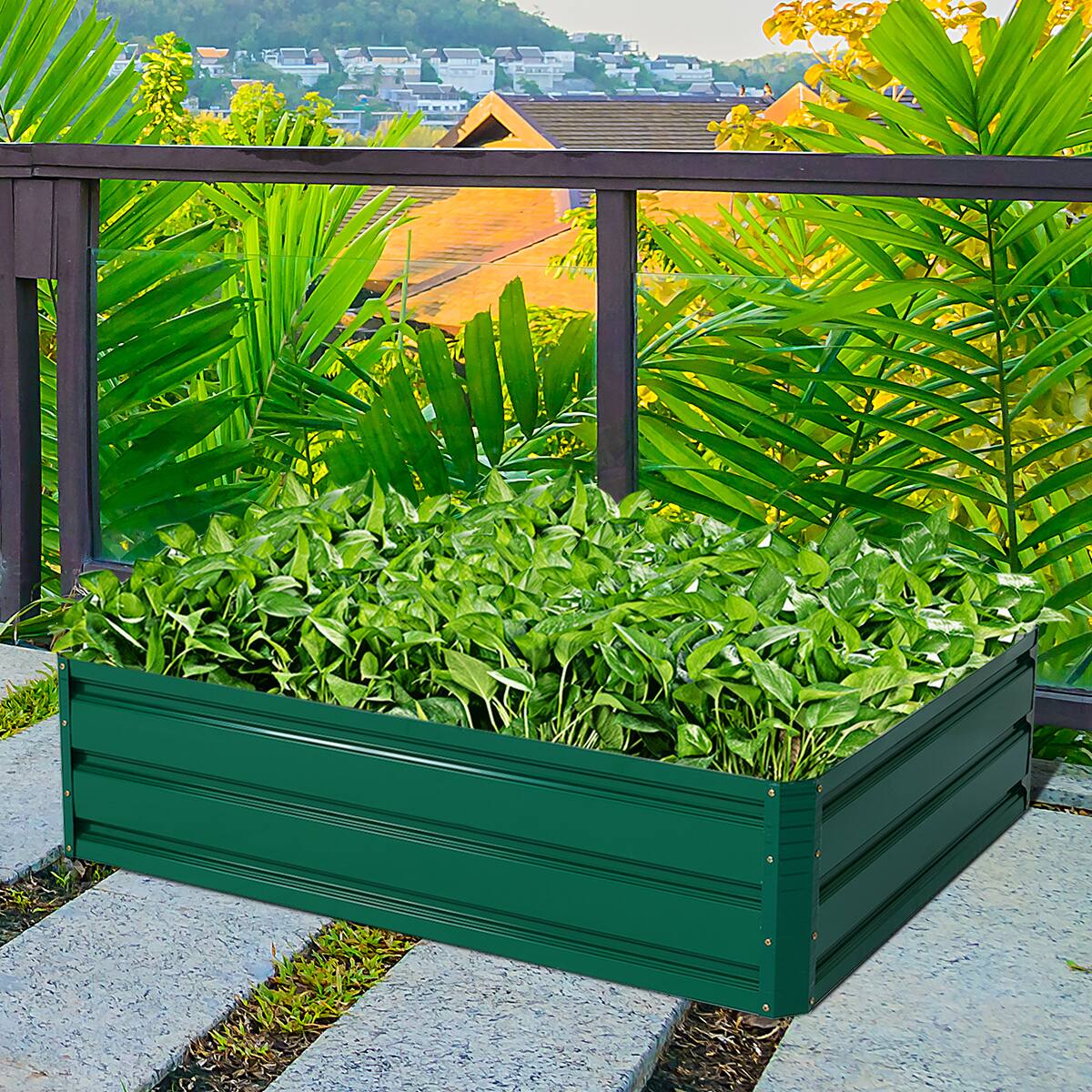 Alt View 7. Costway - Costway 47"x35.5" Patio Raised Garden Bed Vegetable Flower Plant New - Dark Green.
