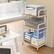 Alt View 3. Gymax - Gymax 3-Tier Rolling Printer Stand Home Office Large Printer Cart w/ Storage Shelves Natural & White - White.