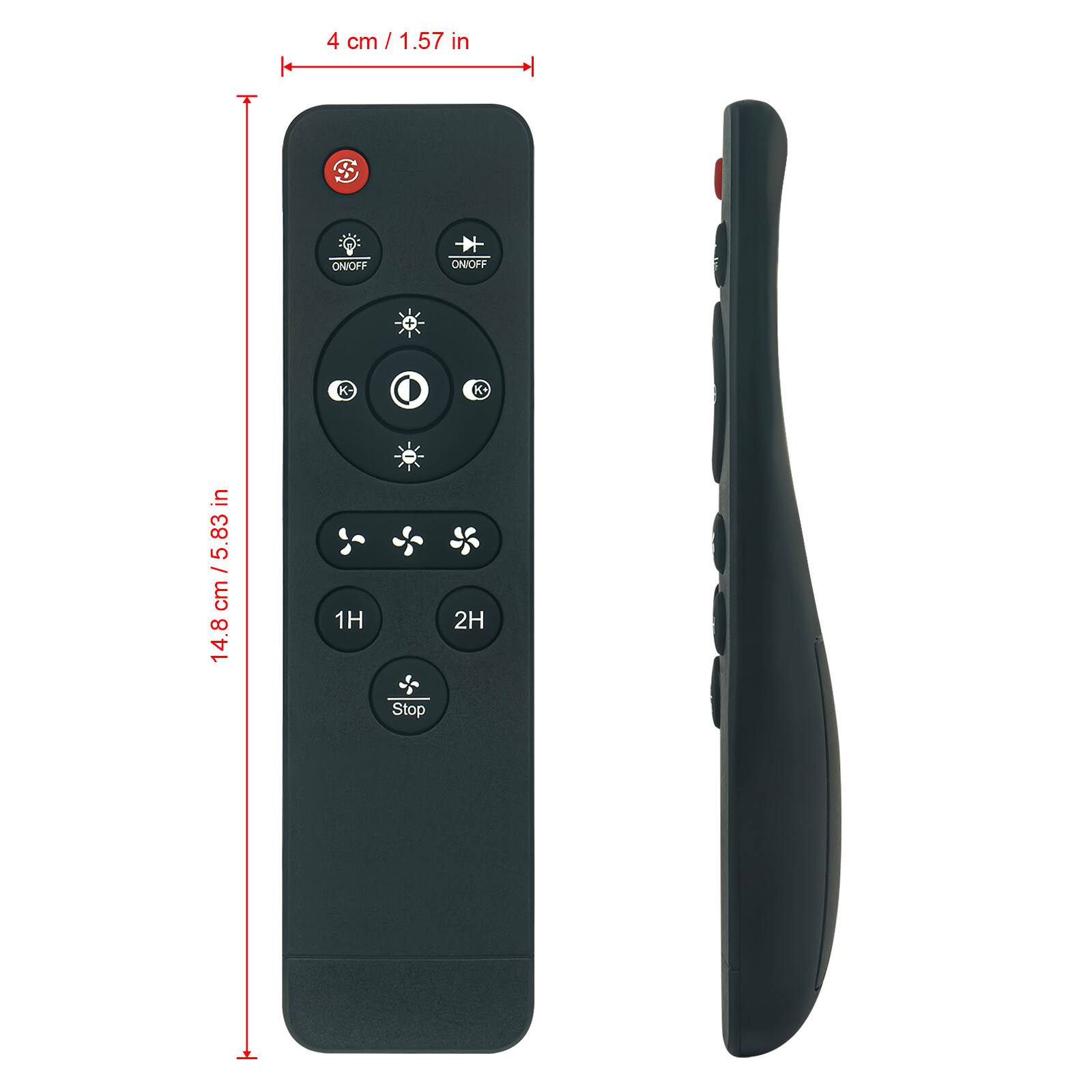 4 cm / 1.57 in  
14.8 cm / 5.83 in  
ON/OFF  
ON/OFF  
1H  
2H  
Stop