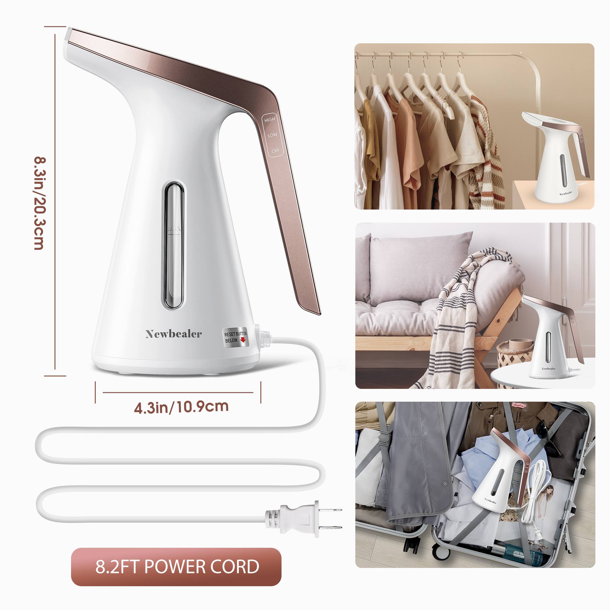 - HIGH LOW CF
- Newbealer
- 8.3in/20.3cm
- 4.3in/10.9cm
- 8.2FT POWER CORD
- CHECK BUTTON BELOW