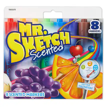 1905070 MR. SKETCH Scented 8 MARKERS
SMELL-O-METER
FEED YOUR IMAGINATION!
8 SCENTED MARKERS